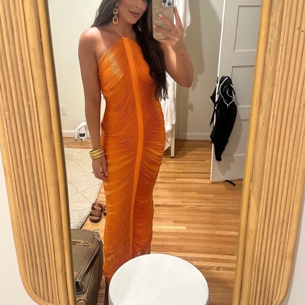 ASOS Orange Fringe Dress